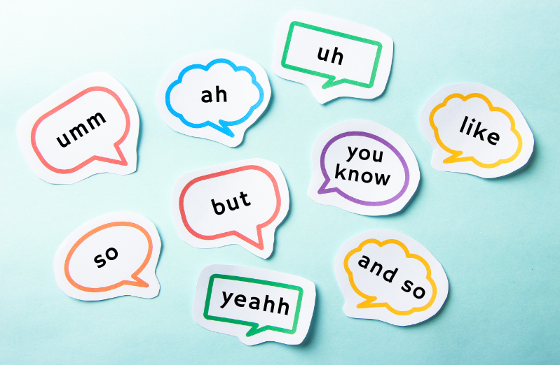 filler words in speech bubble